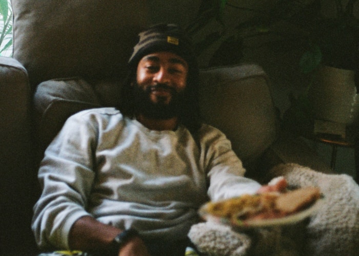 Man relaxing on couch